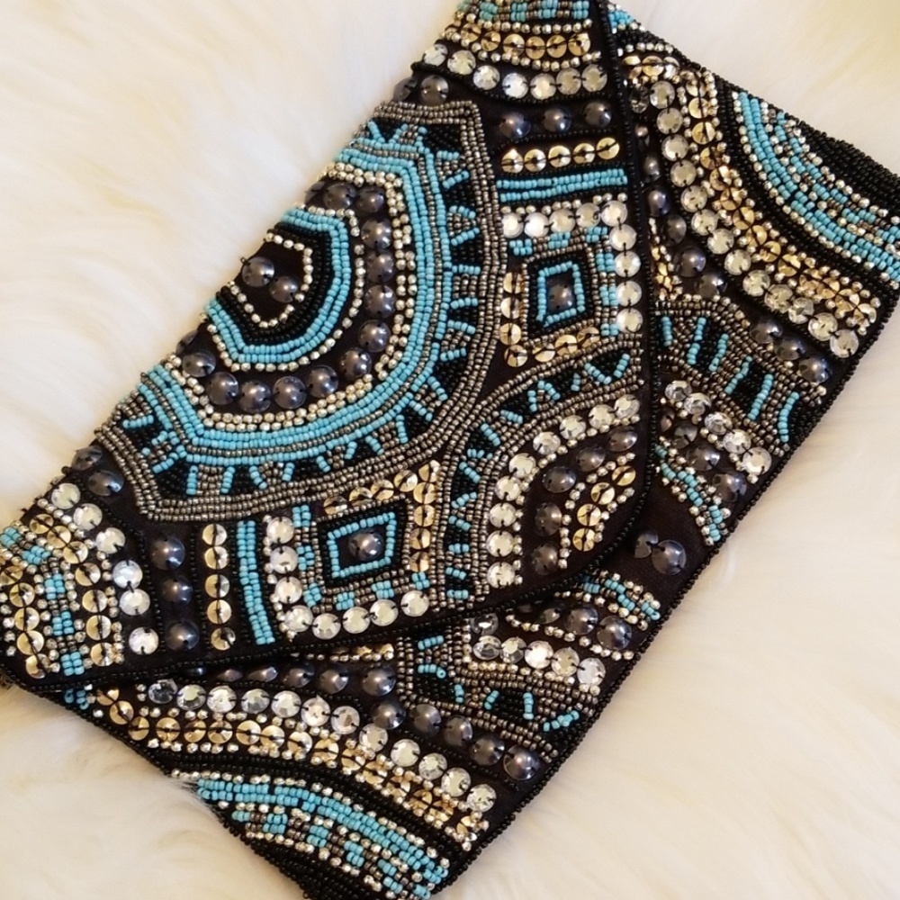New! Beaded Envelope Clutch